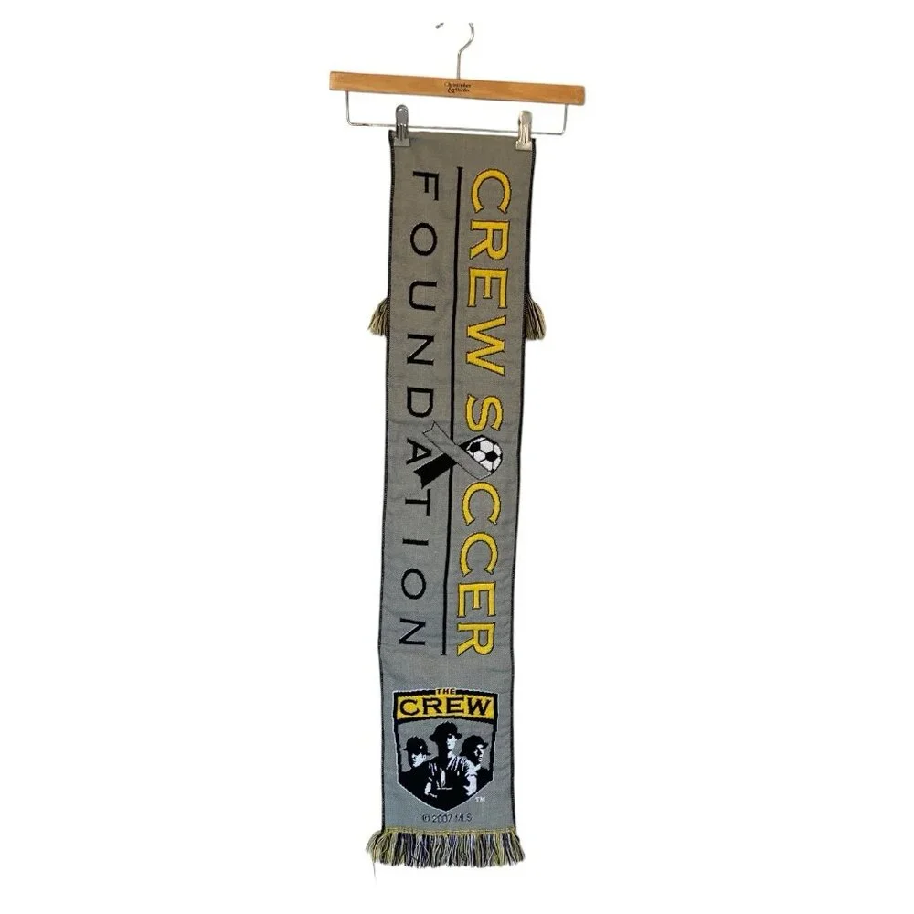 Crew Soccer Foundation Gray Black Yellow Men's Scarf 8X50 MLS 2007 Bam Bams